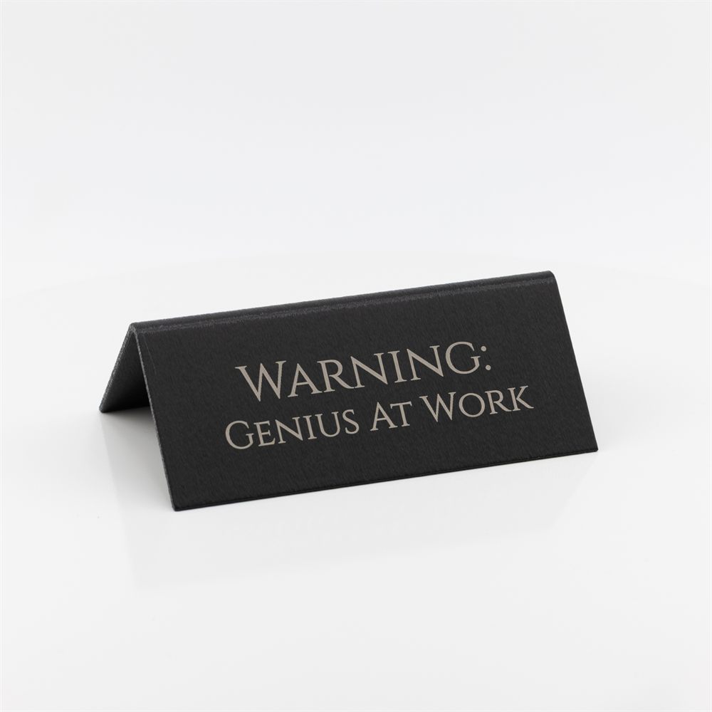 Desk Plaque — engraved tent-style desk sign
